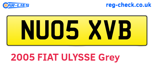 NU05XVB are the vehicle registration plates.