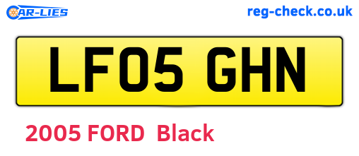 LF05GHN are the vehicle registration plates.