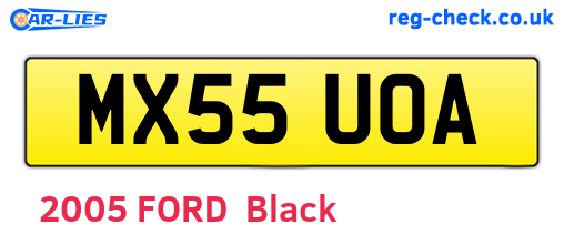 MX55UOA are the vehicle registration plates.