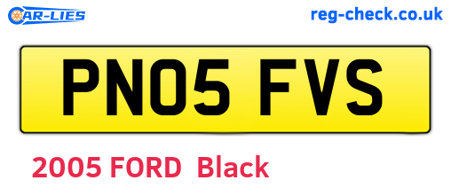 PN05FVS are the vehicle registration plates.
