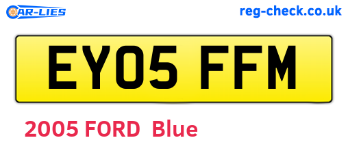 EY05FFM are the vehicle registration plates.