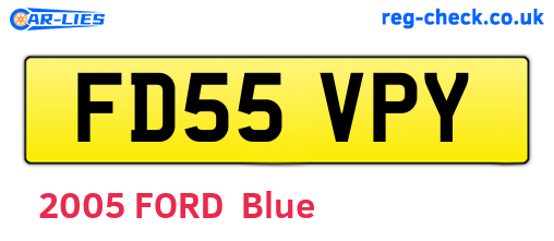 FD55VPY are the vehicle registration plates.