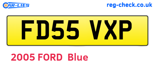 FD55VXP are the vehicle registration plates.