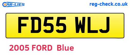 FD55WLJ are the vehicle registration plates.