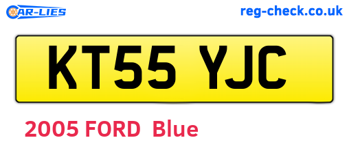 KT55YJC are the vehicle registration plates.