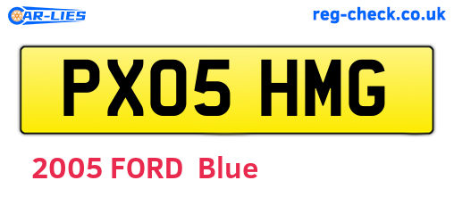 PX05HMG are the vehicle registration plates.