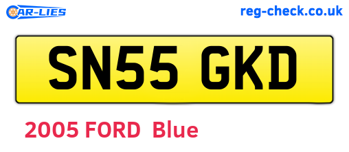 SN55GKD are the vehicle registration plates.