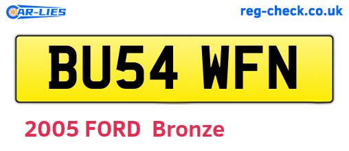 BU54WFN are the vehicle registration plates.