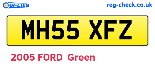 MH55XFZ are the vehicle registration plates.
