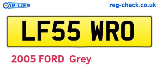 LF55WRO are the vehicle registration plates.