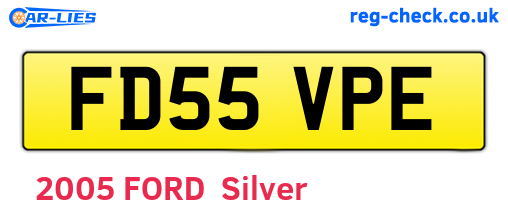 FD55VPE are the vehicle registration plates.