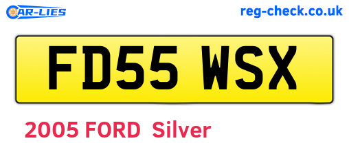 FD55WSX are the vehicle registration plates.