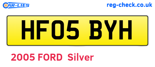 HF05BYH are the vehicle registration plates.