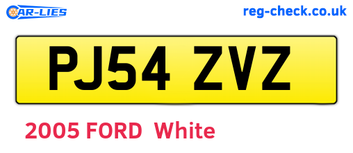 PJ54ZVZ are the vehicle registration plates.