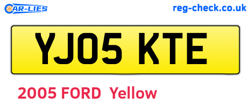 YJ05KTE are the vehicle registration plates.