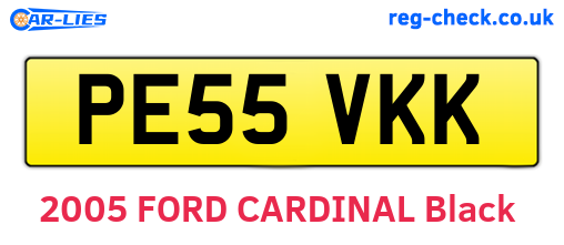 PE55VKK are the vehicle registration plates.