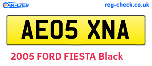 AE05XNA are the vehicle registration plates.