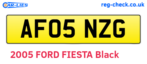 AF05NZG are the vehicle registration plates.