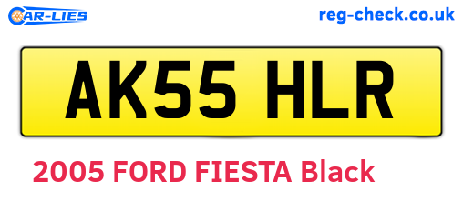 AK55HLR are the vehicle registration plates.