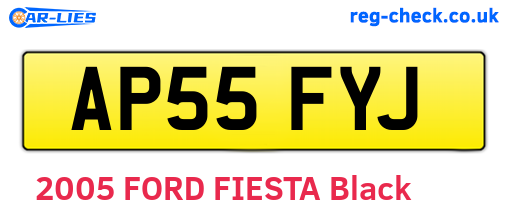 AP55FYJ are the vehicle registration plates.