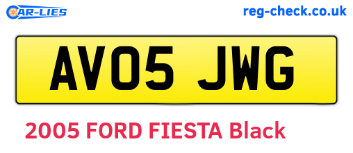 AV05JWG are the vehicle registration plates.