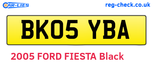 BK05YBA are the vehicle registration plates.