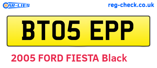 BT05EPP are the vehicle registration plates.