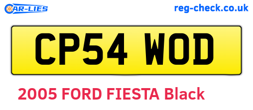 CP54WOD are the vehicle registration plates.
