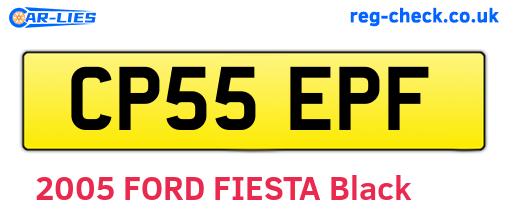CP55EPF are the vehicle registration plates.