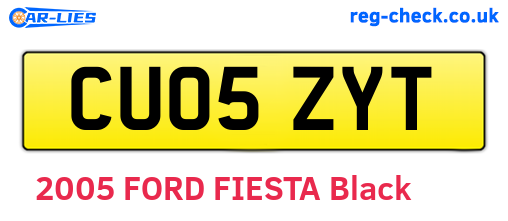 CU05ZYT are the vehicle registration plates.