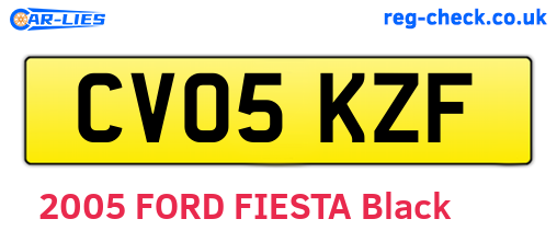 CV05KZF are the vehicle registration plates.