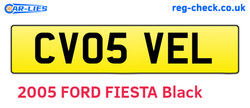 CV05VEL are the vehicle registration plates.
