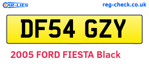DF54GZY are the vehicle registration plates.