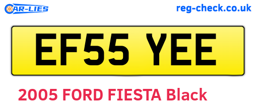 EF55YEE are the vehicle registration plates.