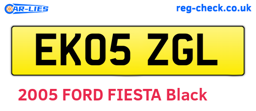 EK05ZGL are the vehicle registration plates.