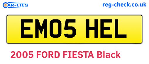 EM05HEL are the vehicle registration plates.