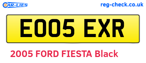 EO05EXR are the vehicle registration plates.