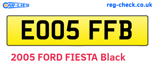 EO05FFB are the vehicle registration plates.