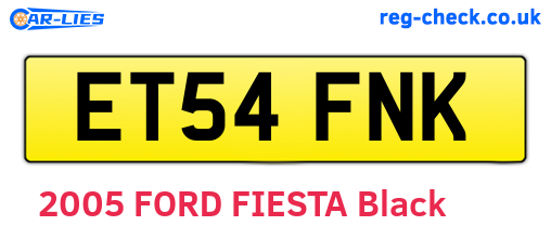ET54FNK are the vehicle registration plates.