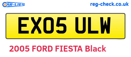 EX05ULW are the vehicle registration plates.