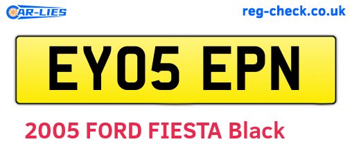 EY05EPN are the vehicle registration plates.