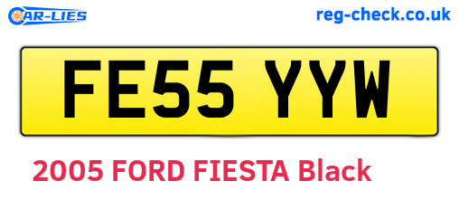FE55YYW are the vehicle registration plates.