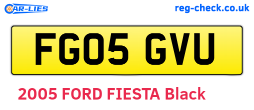 FG05GVU are the vehicle registration plates.