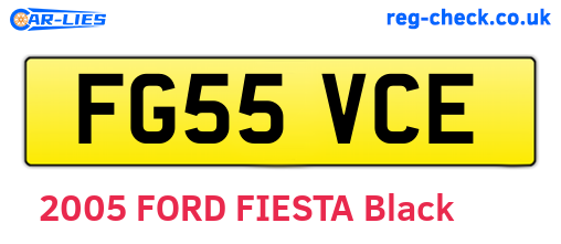 FG55VCE are the vehicle registration plates.