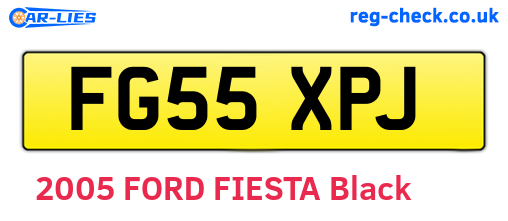 FG55XPJ are the vehicle registration plates.