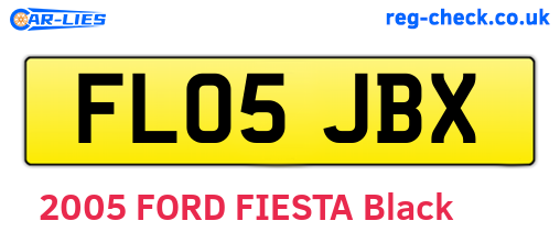 FL05JBX are the vehicle registration plates.