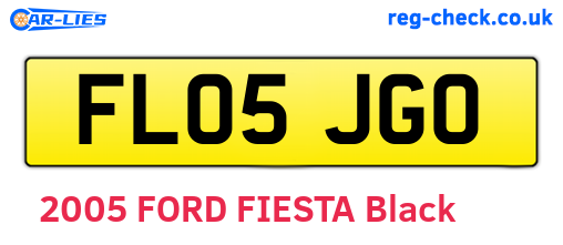FL05JGO are the vehicle registration plates.