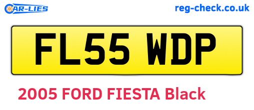FL55WDP are the vehicle registration plates.