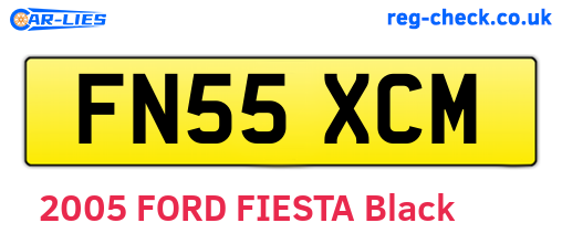 FN55XCM are the vehicle registration plates.