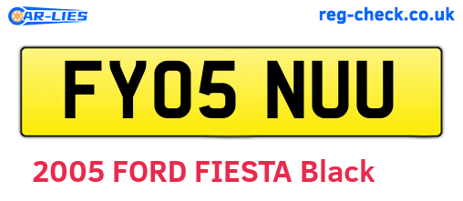FY05NUU are the vehicle registration plates.